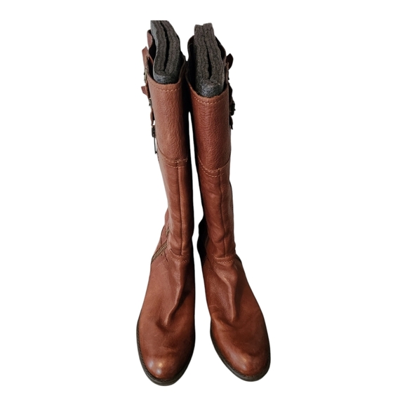 FRANCO SARTO Brown Leather Knee-High Boots Size 9 - Picture 4 of 7